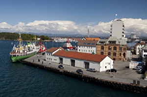 Norwegian Prints: Norway, Stavanger. Downtown waterfront area