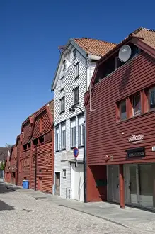 Norway, Stavanger. Historic downtown port area filled with 18th century homes & buildings