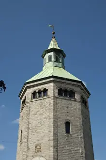 Sc Andinavian Prints: Norway, Stavanger. Historic Valberg Tower & Guards Museum (aka Valberg Tarnet)
