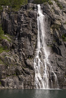 Images Dated 21st June 2009: Norway, Stavanger, Lysefjord (aka Lyse Fjord). Hanging Waterfall