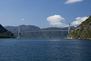 Images Dated 21st June 2009: Norway, Stavanger, Lysefjord (aka Lyse Fjord), bridge