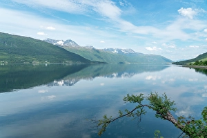 Storfjorden Prints: Norway. Storfjorden fjord reflects mountains