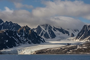 Arctic Ocean Prints: Norway, Svalbard. Monacobreen Glacier ends in Arctic Ocean