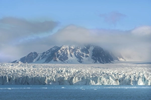 Arctic Ocean Prints: Norway, Svalbard. Monacobreen Glacier ends in Arctic Ocean