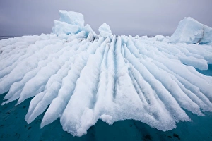 Images Dated 14th August 2009: Norway, Svalbard, Nordaustlandet, Patterns on melting iceberg along Wahlberg Island