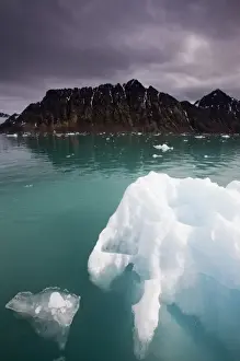 Images Dated 12th August 2008: Norway, Svalbard, Spitsbergen, Iceberg floating in Lilliehookfjorden in Krossfjorden