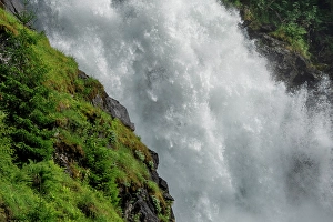 Norway Prints: Norway, Vestland. Close-up of Latefossen waterfall