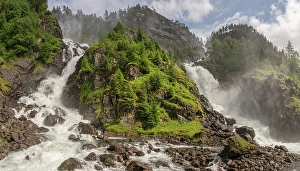 Norway Prints: Norway, Vestland. Landscape with Latefossen waterfall
