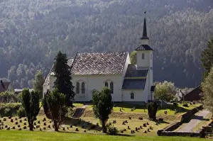 Images Dated 4th July 2009: Norway, View from scenic by-way Road 15 between Hornindal & Stryn. Stryn church