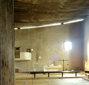 Images Dated 12th October 2005: Notre Dame de Haut by Le Corbusier. Ronchamp, Interior view. Haute-Saone, Franche-Comte