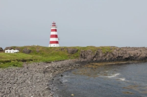 Nova Scotia, Canada. RV at Brier Island Lighthouse