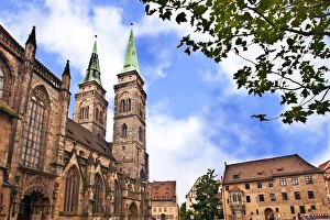 Height Prints: Nuremberg, Germany, Church towers of Sebalduskirche, St. Sebald church