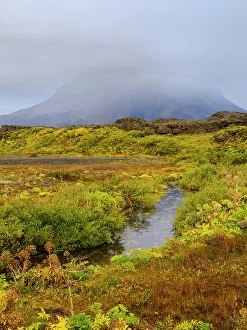 Lonely Prints: Oasis Herdubreidarlindir, river Lindaa and volcano Herdubreid