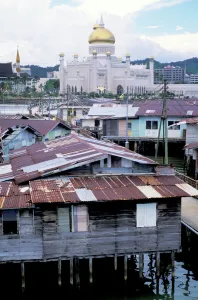 Mosque Prints: Oceania, Brunei, Bandar Seri Begawan. Sultan Omar Ali Saifuddin Mosque