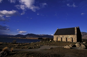 Oceania, New Zealand, South Island, Mckenzie, Lake Tekapo. Church of Good Shepard
