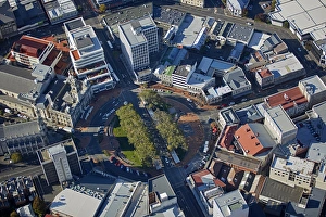 Downtown Prints: The Octagon, Dunedin, Otago, South Island, New Zealand - aerial