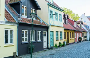 Beautiful Prints: Odense Denmark, beautiful old row homes cobblestone streets in Hans Christian Andersen