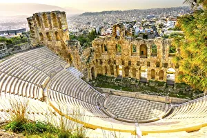 Stage Prints: Odeon of Herodes Atticus, Athens, Greece. Stone theater base of Acropolis, built 161 AD
