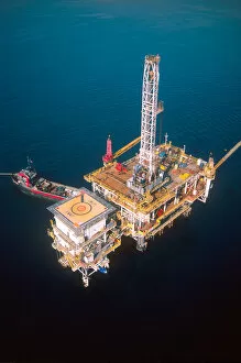 Offshore oil rig near Long Beach, California