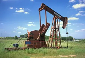 Contemporary Prints: Many oil rigs are set up throughout Oklahoma on Tribally owned land such as here on Cherokee ground