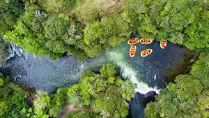 Micah Wright Prints: Okere Falls, New Zealand. White water rafting down the Kaituna River in Rotorua
