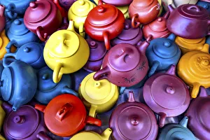 William Perry Prints: Old Chinese ceramic tea pots, Panjuan Flea Market, Beijing, China
