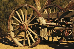 Wagon Prints: Old Farm Wagon: Furnace Creek, Death Valley National Park, USA