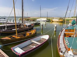Germany Prints: The old Harbour in Wieck at the Bodstedter Bodden close to the Western Pomerania Lagoon Area NP