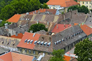 Novi Sad Prints: Old house with red roof, Novi Sad, Serbia
