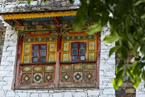 Tibetan Prints: Old house in Zhuokeji Headmans Village, Ngawa Tibetan and Qiang Autonomous Prefecture