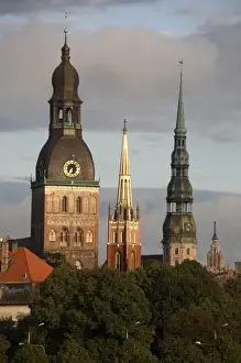 Anglican Prints: The Old Riga Three - The Dome Church, St. Peters Church and Anglican Church s