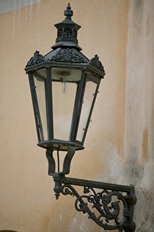 Images Dated 8th May 2004: old street lamp, Czech Republic, Ceske Krumlov, World Heritage Site