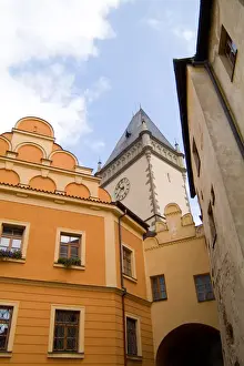 Images Dated 5th August 2014: Old Town buildings in small city of Tabor in Center City in Czech Republic