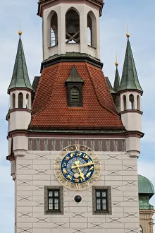 Downtown Prints: Old Town Hall clock tower Munich, Bavaria, Germany
