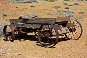 Places Collection: Old wagon, Rock Art Ranch, near Holbrook, Arizona, USA