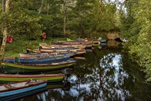 Wood Boat Prints: Old wooden boats in Killarney National Park, Ireland