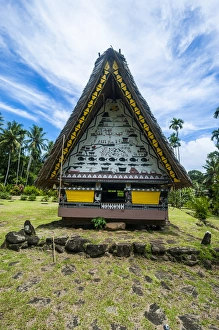 Meeting Prints: Oldest Bai of Palau, an house for the village chiefs, Island of Babeldoab, Palau