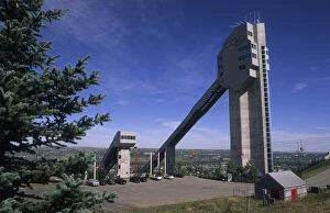 Images Dated 24th July 2007: Olympic Ski Jumping stadium and jump in beautiful calgary Alberta canada