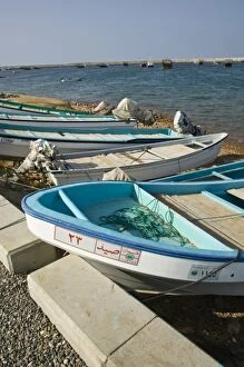 Oman, Sharqiya Region, Sur. Fisheries Harbor Boats
