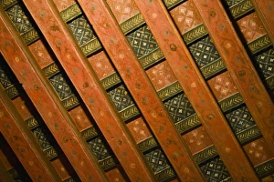 Images Dated 21st February 2007: Oman, Western Hajar Mountains, Jabrin. Jabrin Castle / Fort, original painted ceiling