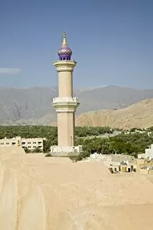 Oman, Western Hajar Mountains, Nizwa. Nizwa Fort View of Nizwa Mosque
