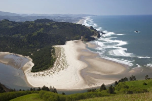 Salmon River Prints: OR, Cascade Head, view of beach and Salmon River