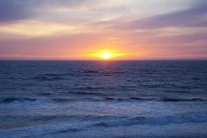 Public Lands Prints: OR, Gleneden Beach State Wayside, sunset at the ocean