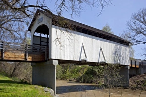 Jackson County Prints: OR, Jackson County, Antelope Creek Covered Bridge, built in 1922, now located in