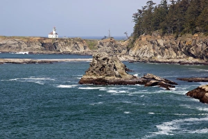 Images Dated 14th May 2012: OR, Oregon Coast, Cape Arago lighthouse, on an islet off Gregory Point