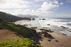 OR, Oregon Coast, Ecola State Park, Crescent Beach, Cannon Beach and Haystack Rock