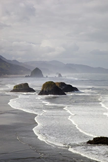 OR, Oregon Coast, Ecola State Park, Crescent Beach, Cannon Beach and Haystack Rock