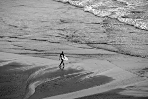 Northwest Prints: OR, Oregon Coast, Ecola State Park, Indian Beach, Going surfing
