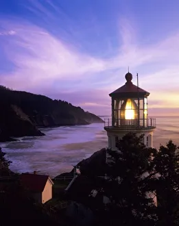 Heceta Head Prints: OR, Oregon Coast, Heceta Head Lighthouse, on Heceta Head, 205 feet above the ocean