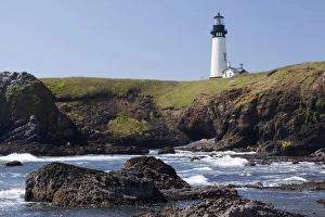 OR, Oregon Coast, Newport, Yaquina Head lighthouse, completed in 1873, 93 foot high